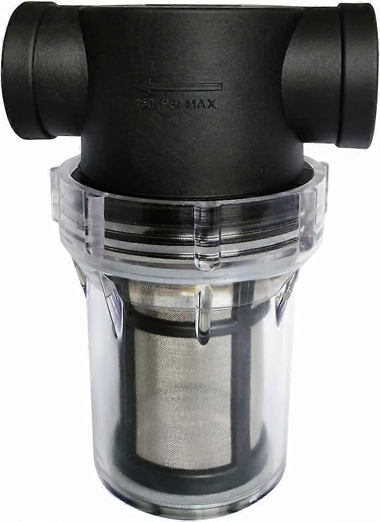 Pipeline 3/4" Water Pump Filter with 100 Mesh Stainless Steel Strainer, Inline Mesh Filter for Garden Watering