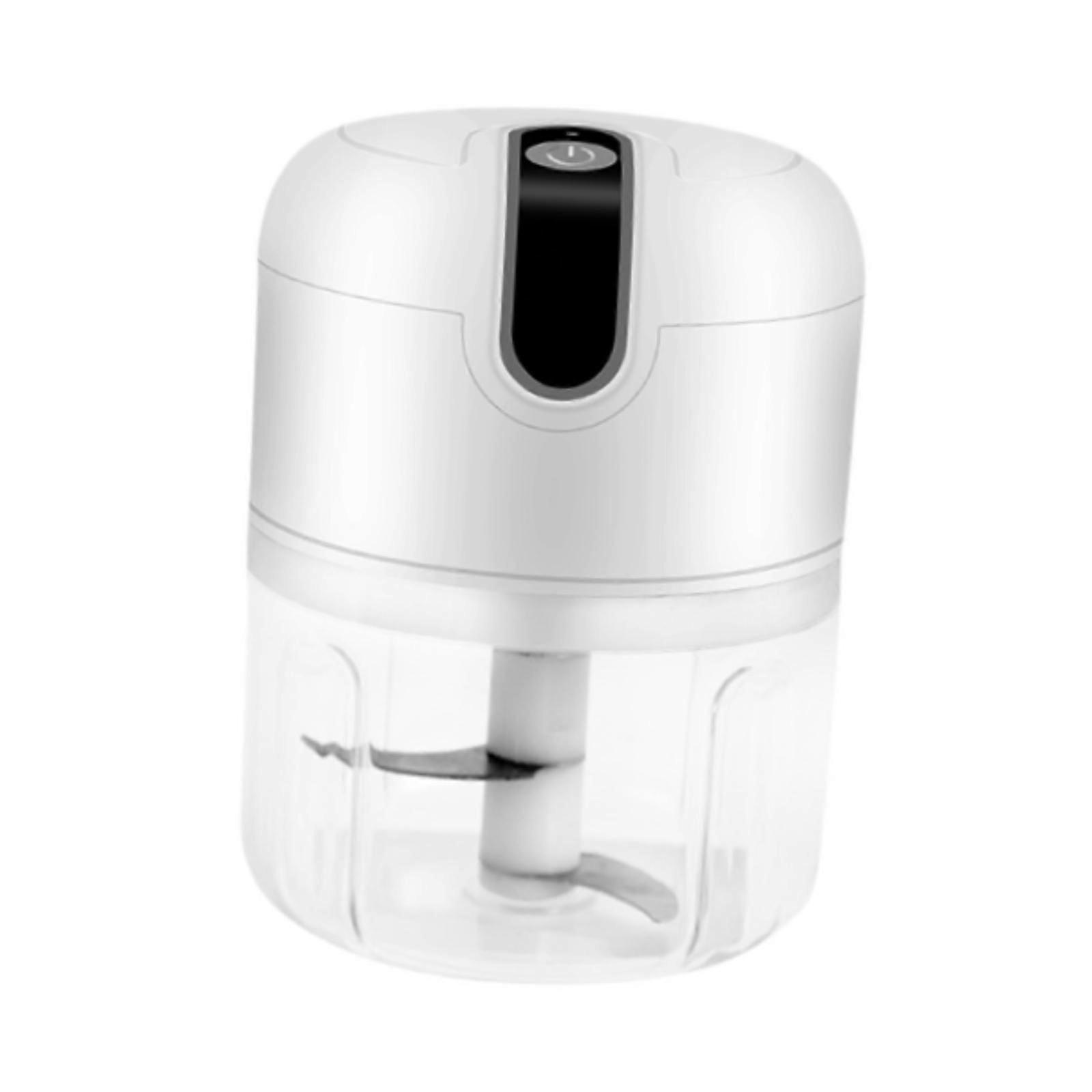 Electric Mini Garlic Mincer 250ml Portable USB Blender for Meat Pepper Salad white