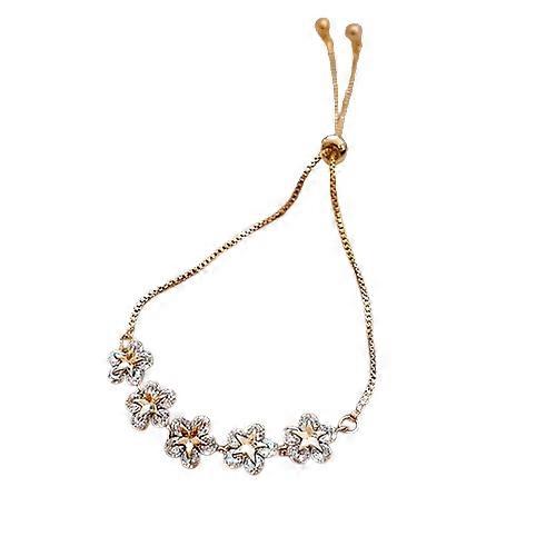 Vânzare fierbinte Flori delicate Cupru Pave Setare Brățări cu farmec cu zirconiu cubic Lanț reglabil pentru femei Iubitoare Cel mai bun cadou de bijuterii