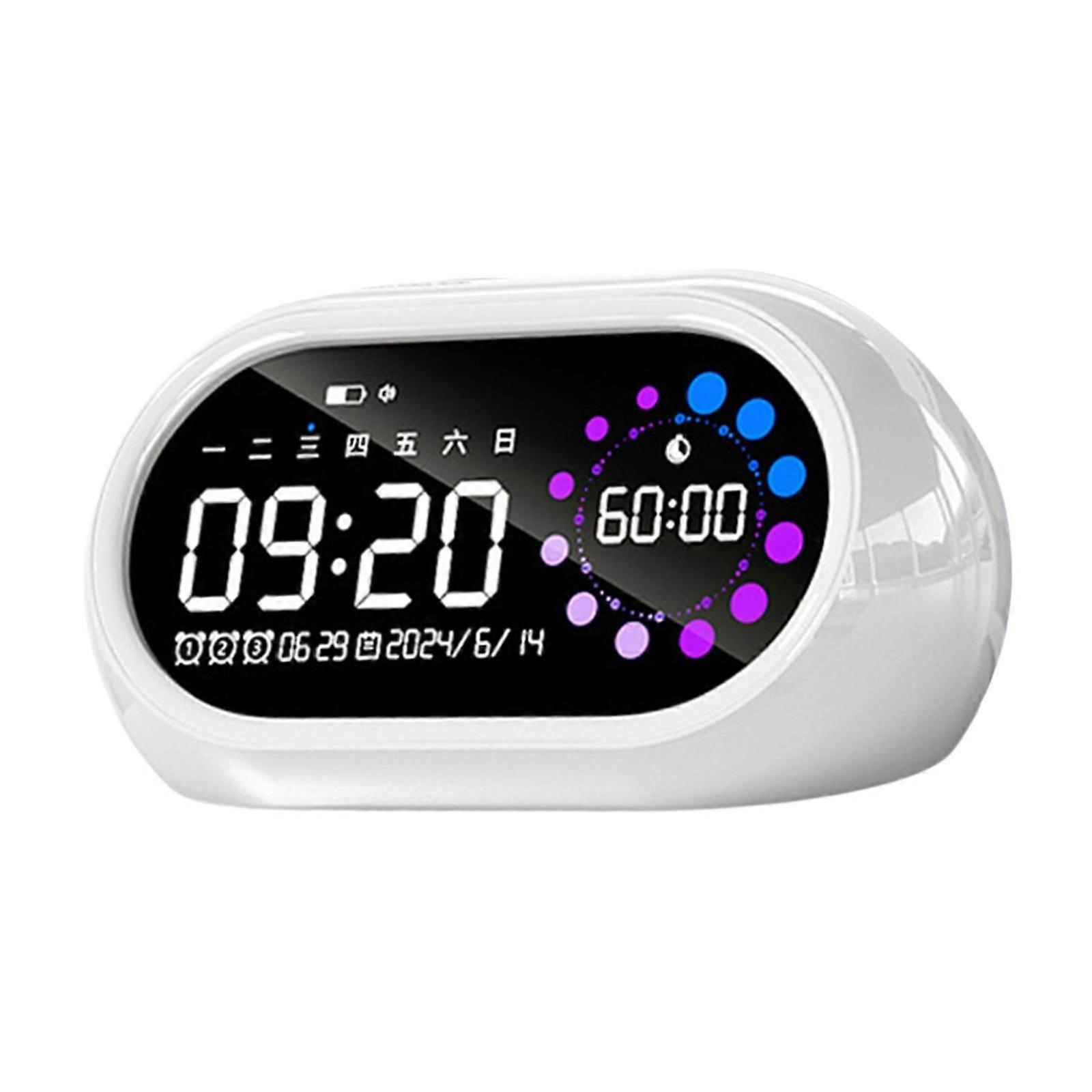 Digital Alarm Clock Decoration Ornament Tabletop Clock for Indoor Home White