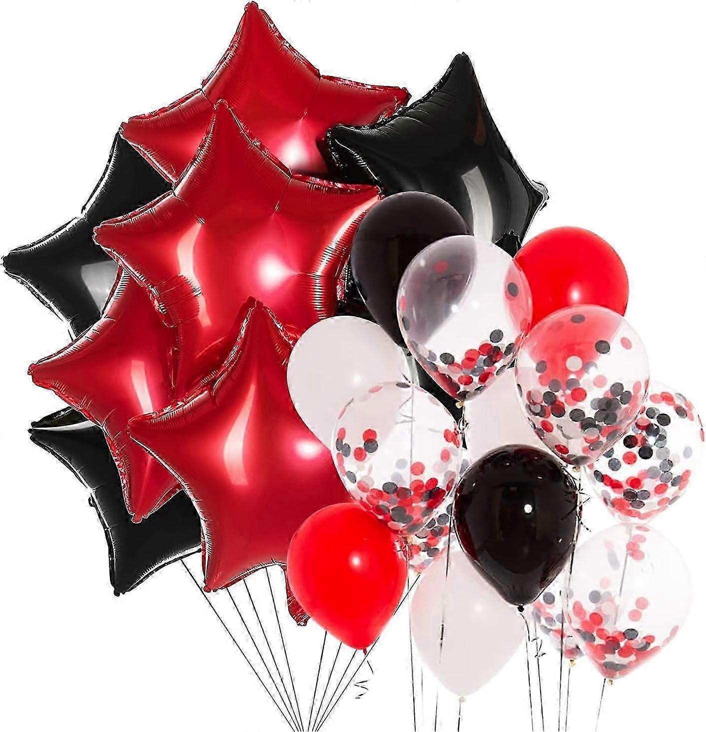 Graduation Party Decorations Black Red White/28pcs White Black Red Balloons for Minnie Mouse Birthday Party Decorations