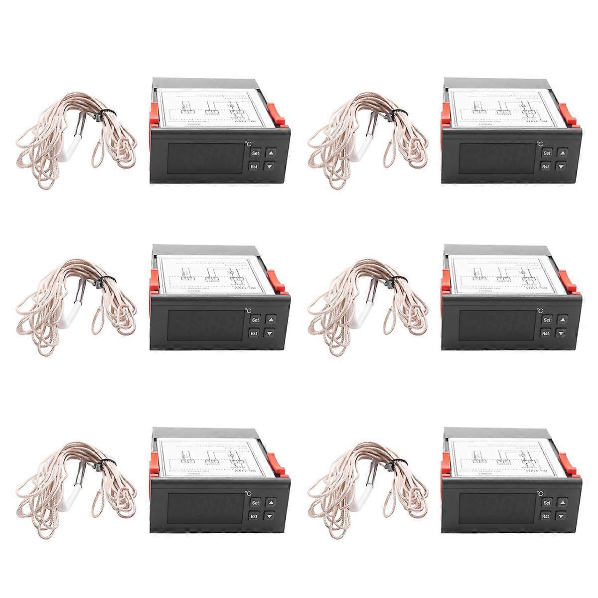 6X 220V/30A Digital Temperature Controller Rc-114M Thermostat Relay Output -30-300 Degree with Sens