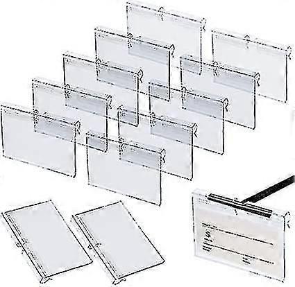 50pcs Clear Plastic Label, Price Tag For Shelf Retail Price Label Holders Merchandise Sign Display