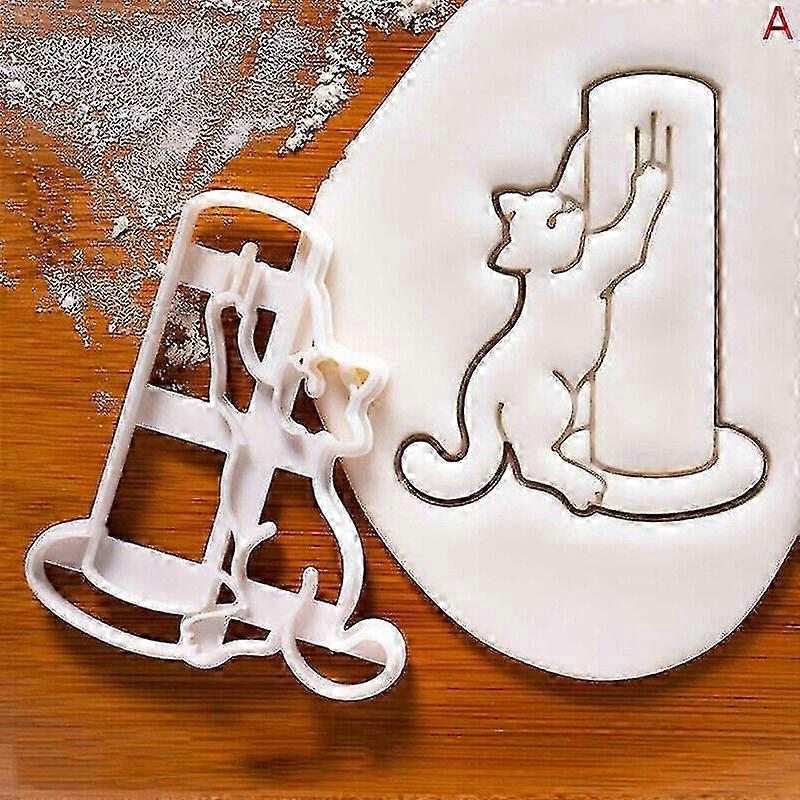 3Pcs Cat Cookie Cutter Kit, Kitty Butt Mould for DIY Biscuit Baking