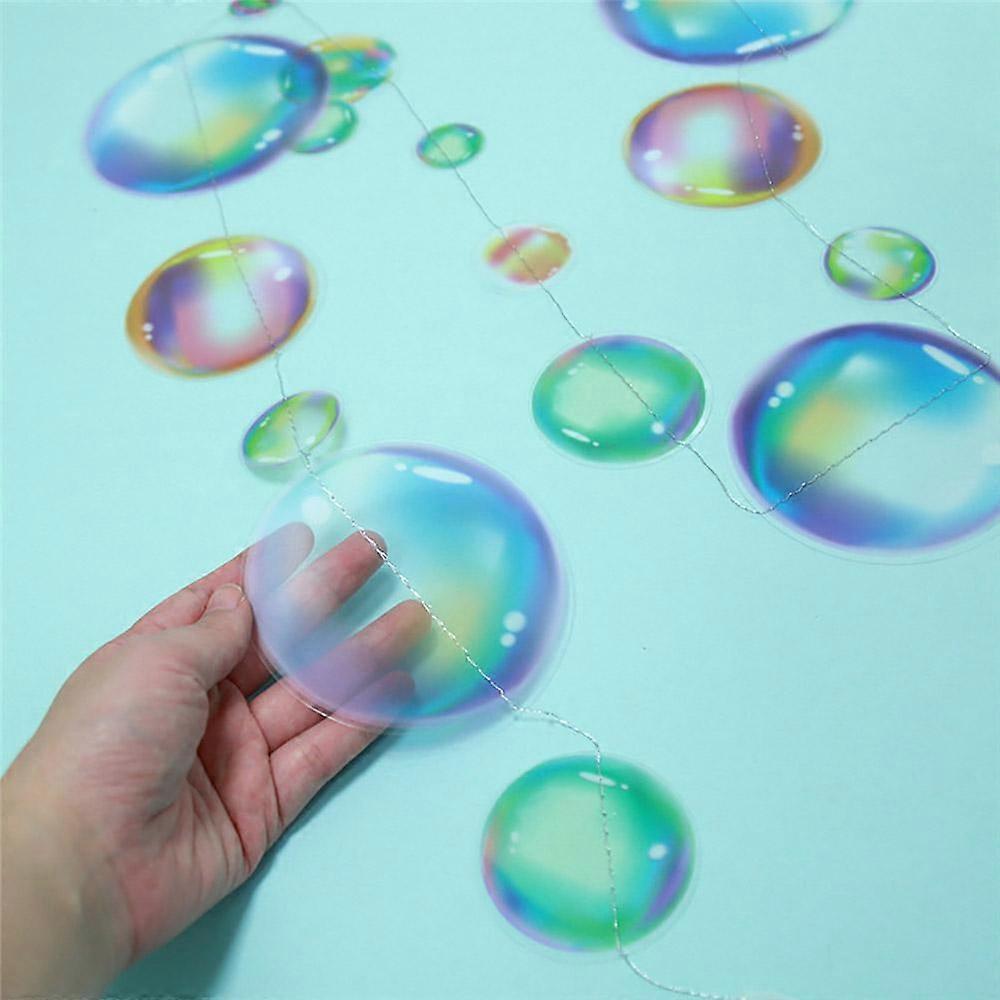 2M Bubble Garland With Colorful Phantom Flat String For Dream Ocean Theme Party Mermaid Party Hanging Ornaments Decoration Supplies