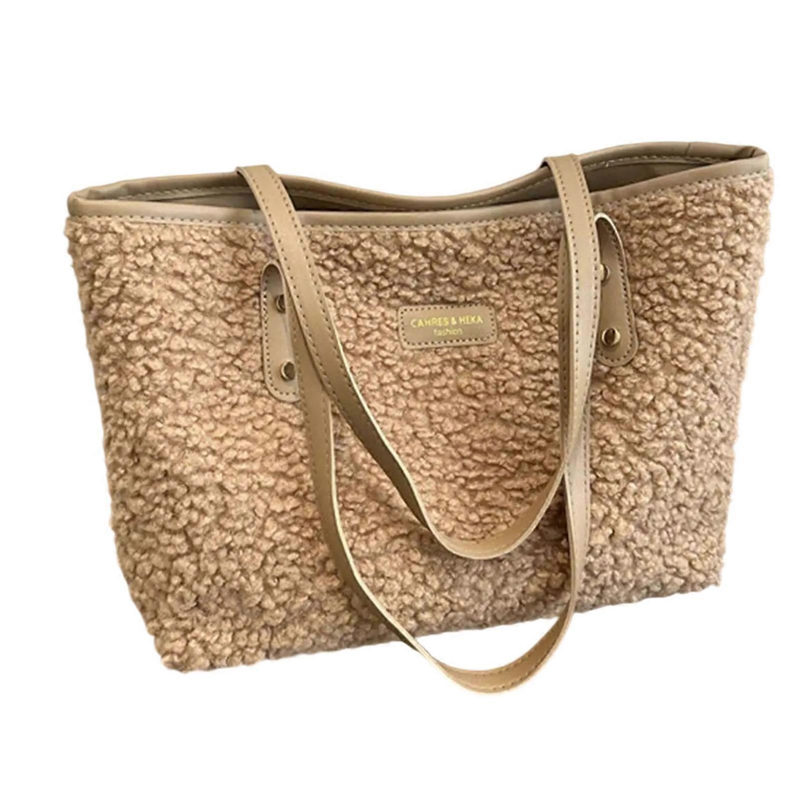 Functional And Fashionable Plush Shoulder Bag Underarm Bag For Women Seeking Comfort And Style In Their Daily Routine Khaki