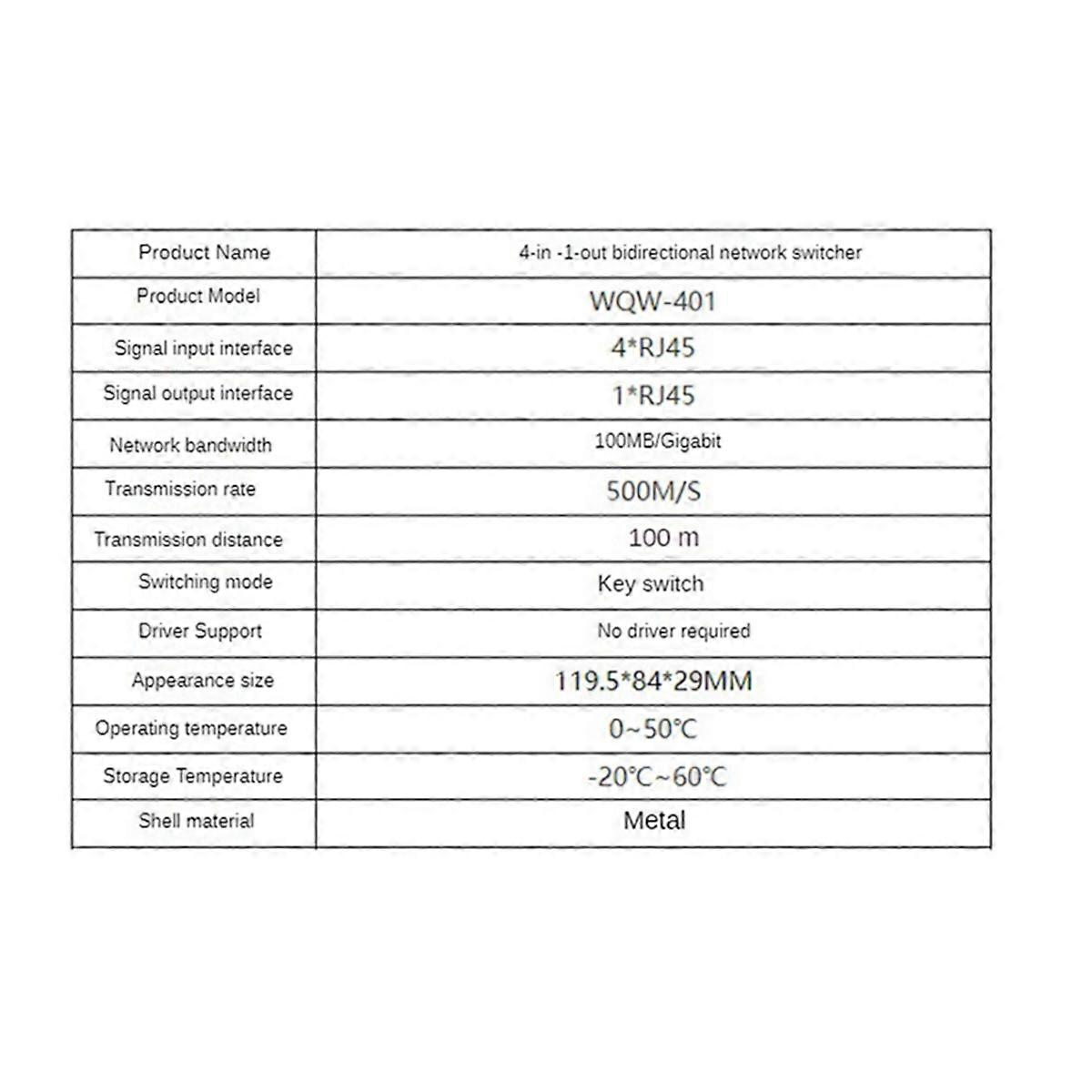 4 in 1 Out 100/1000Mbps Mini Gigabit Network Switch