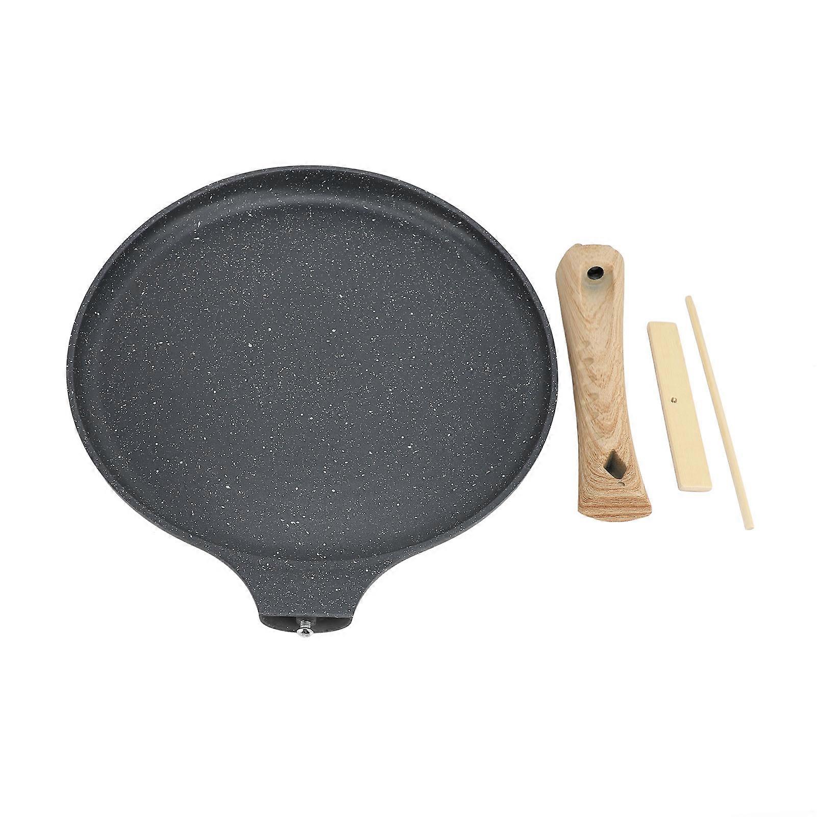 Pancake Pan Non Stick Multifunctional Integrated Stove Top Crepe Frying Kitchen Cooker Gray 28cm