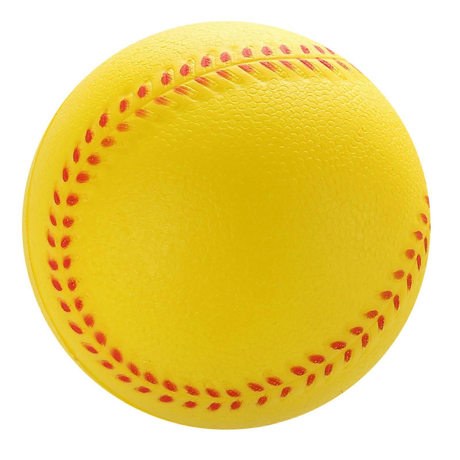 Elastic Solid Practice Baseball, Soft PU Baseballs Training Ball for Play Practice Training Competition Game Gifts  Yellow 6.3cm