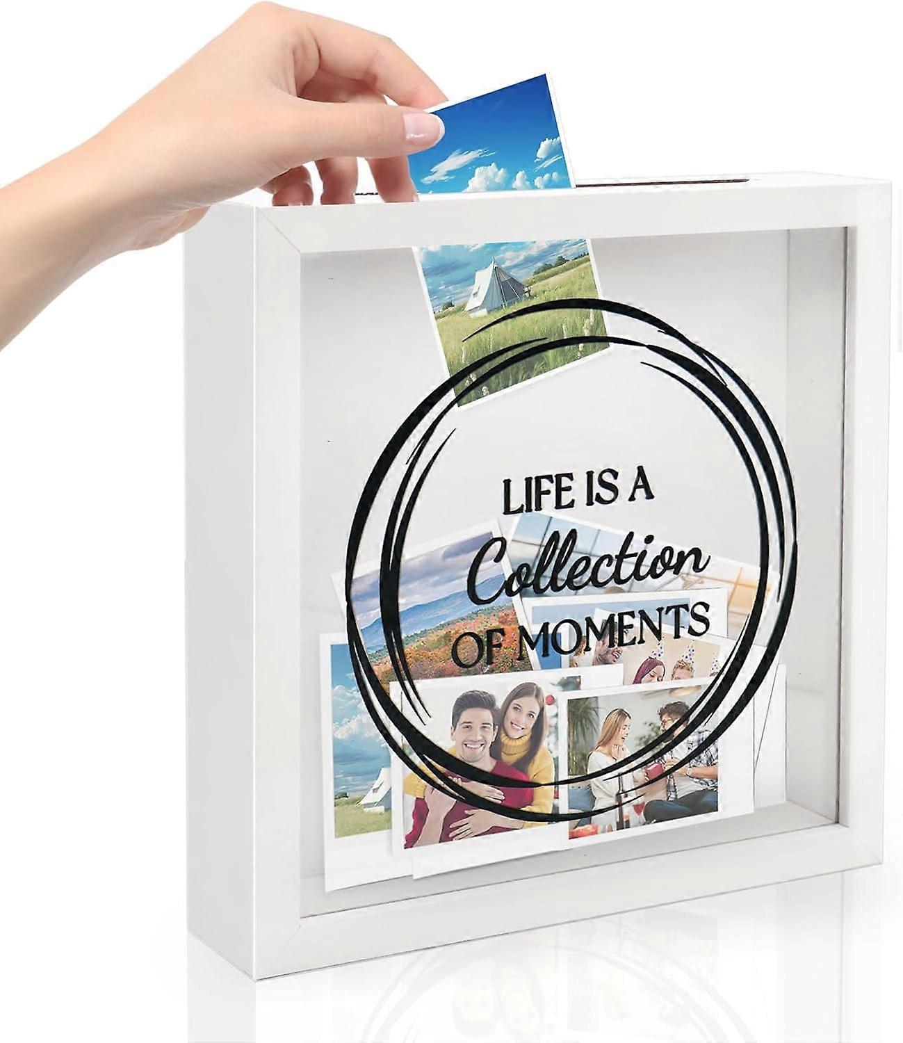 White Wooden Shadow Box Frame 8X8 for Table Decor, Display Photos, Artwork, and Memorabilia