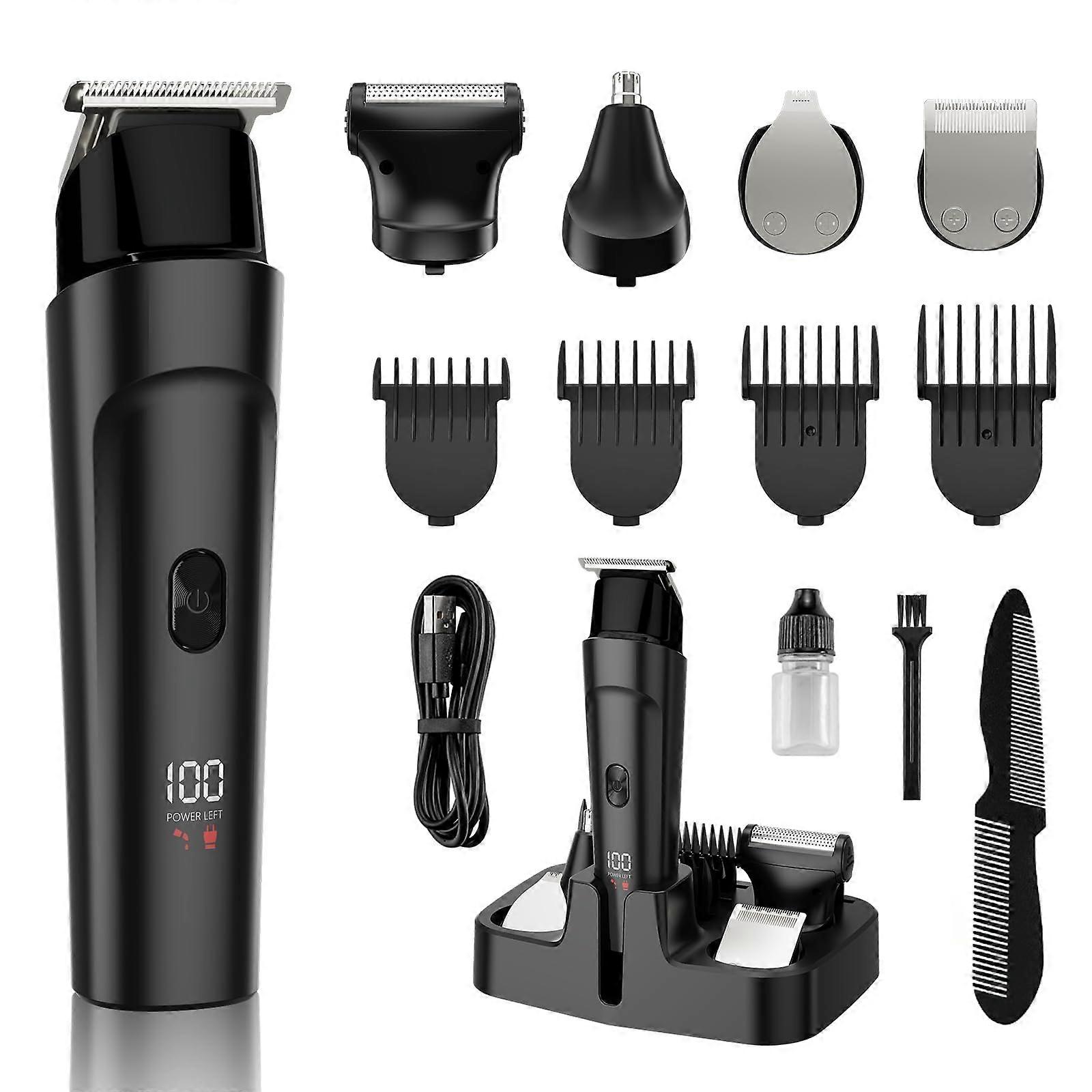 Professional Rechargeable Cordless Hair Clippers for Beard and Nose Trimming