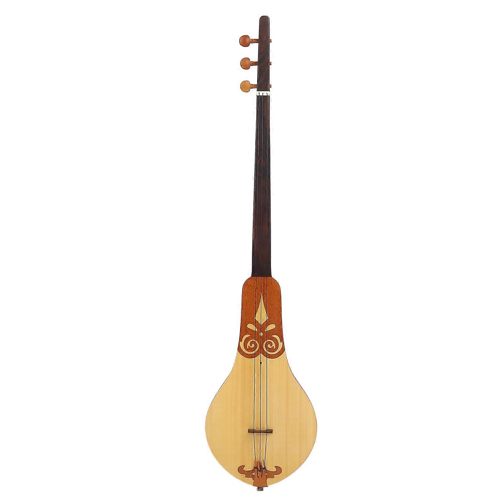 Dulcimer Guitar Spruce and Mahogany 3 String Portable Dulcimer for Practice Performance 