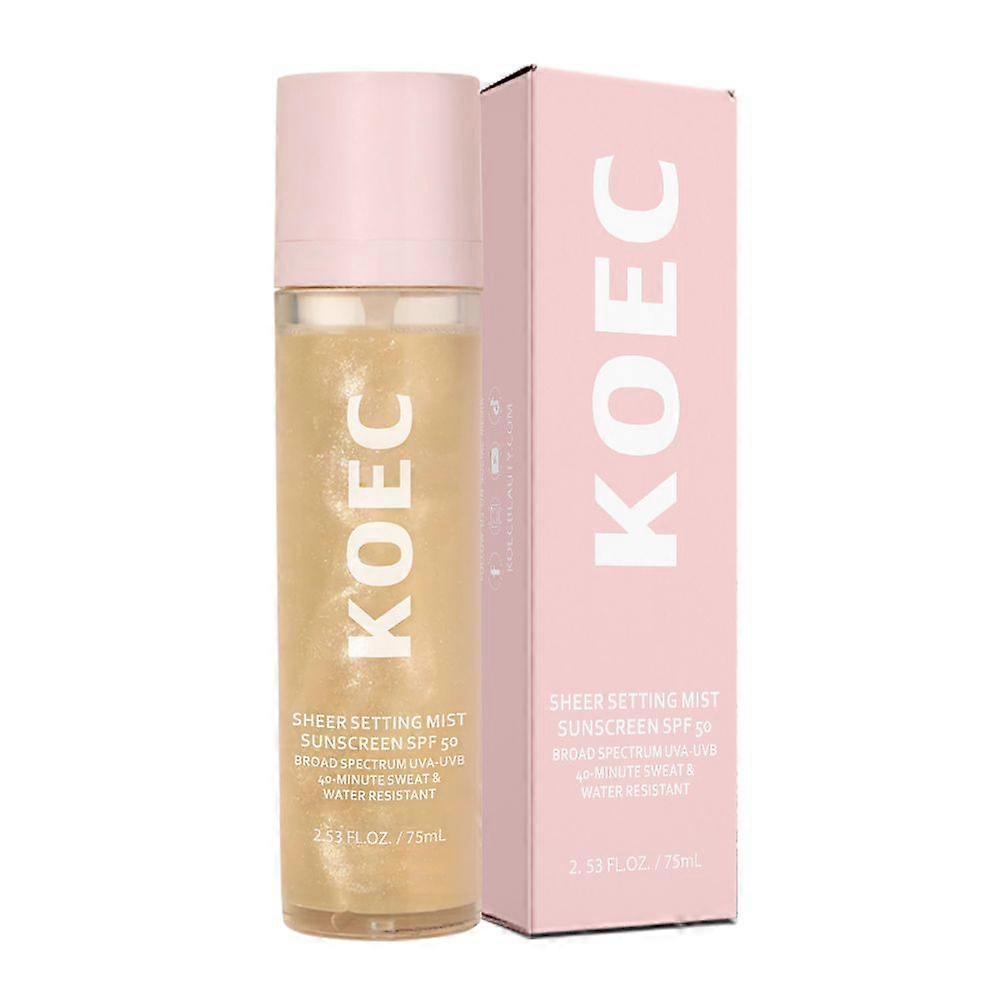 Sunglaze Sheer Setting Mist Sunscreen SPF 50, Broad Spectrum Shimmering Body Oil Mist, Hydrating Makeup-Friendly Glow Spray, Non-Greasy & Fast-Absorbi