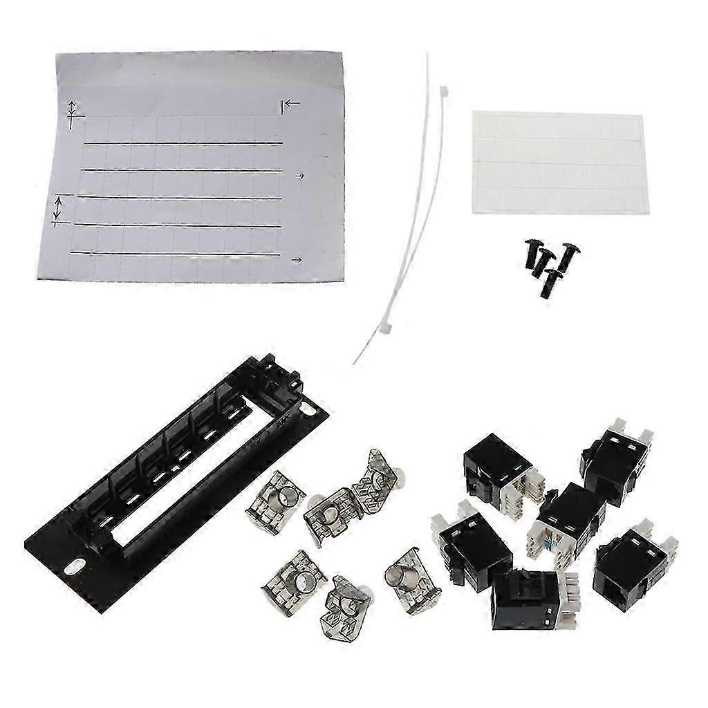 6 Port CAT6 Patch Panel FTP LAN RJ45 Network Cable Adapter Keystone Jack