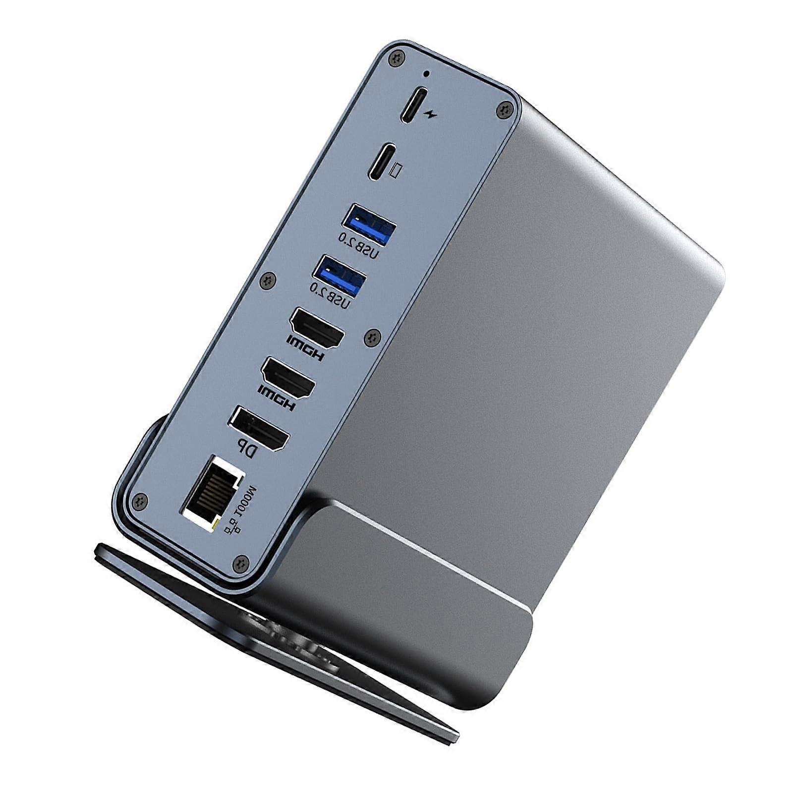 USB C Laptop Docking Station 15 Ports with 4K 60Hz HDMI VGA PD100W PD Power Delivery RJ45 Ethernet Port Compatible with Multiple Devices