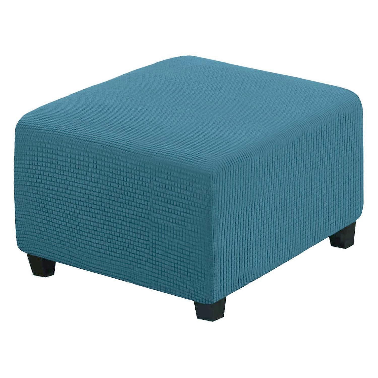 Square Ottoman Cover Velvet Slipcover for Large Storage Ottoman with Elastic Band, Footrest Furniture Protector in Multiple Colors