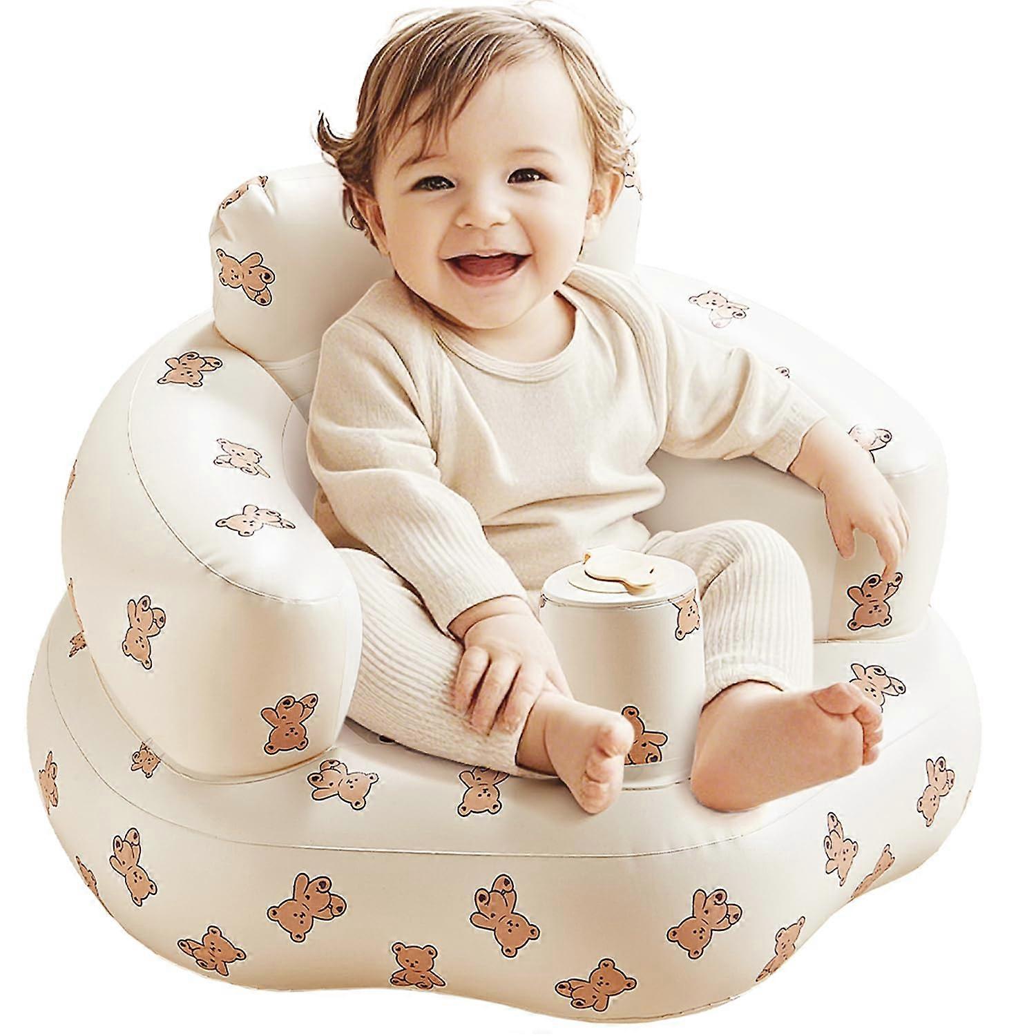 Inflatable Baby Seat for Learning to Sit, Soft Waterproof Feeding Chair, Lightweight and Portable, Ideal for 6-12 Months