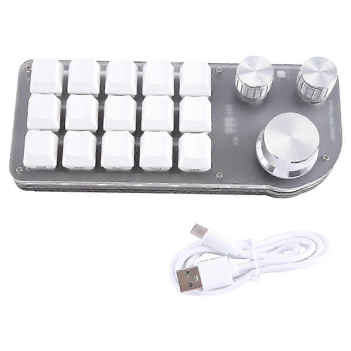Programming Macro Custom 15 Keys 3 Knob Keyboard RGB Copy Paste Mini Button Photoshop Gaming Keypad