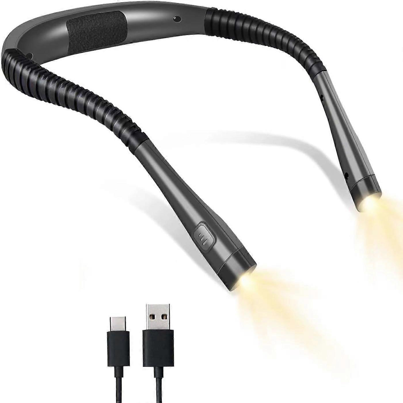 LED Neck Reading Light,Book Light for Reading in Anywhere,3 Colors, 6 Brightness Levels, Bendable Arms, Rechargeable, Long Lasting, Perfect for Readin