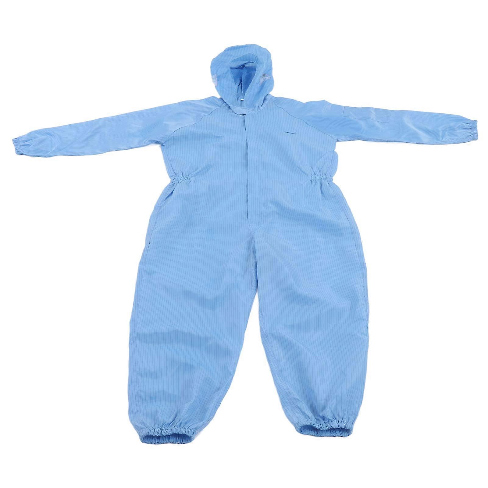 Anti Static Coverall Blue 2XL with Hood for Universal Workshop Cleaning and Safety Protection