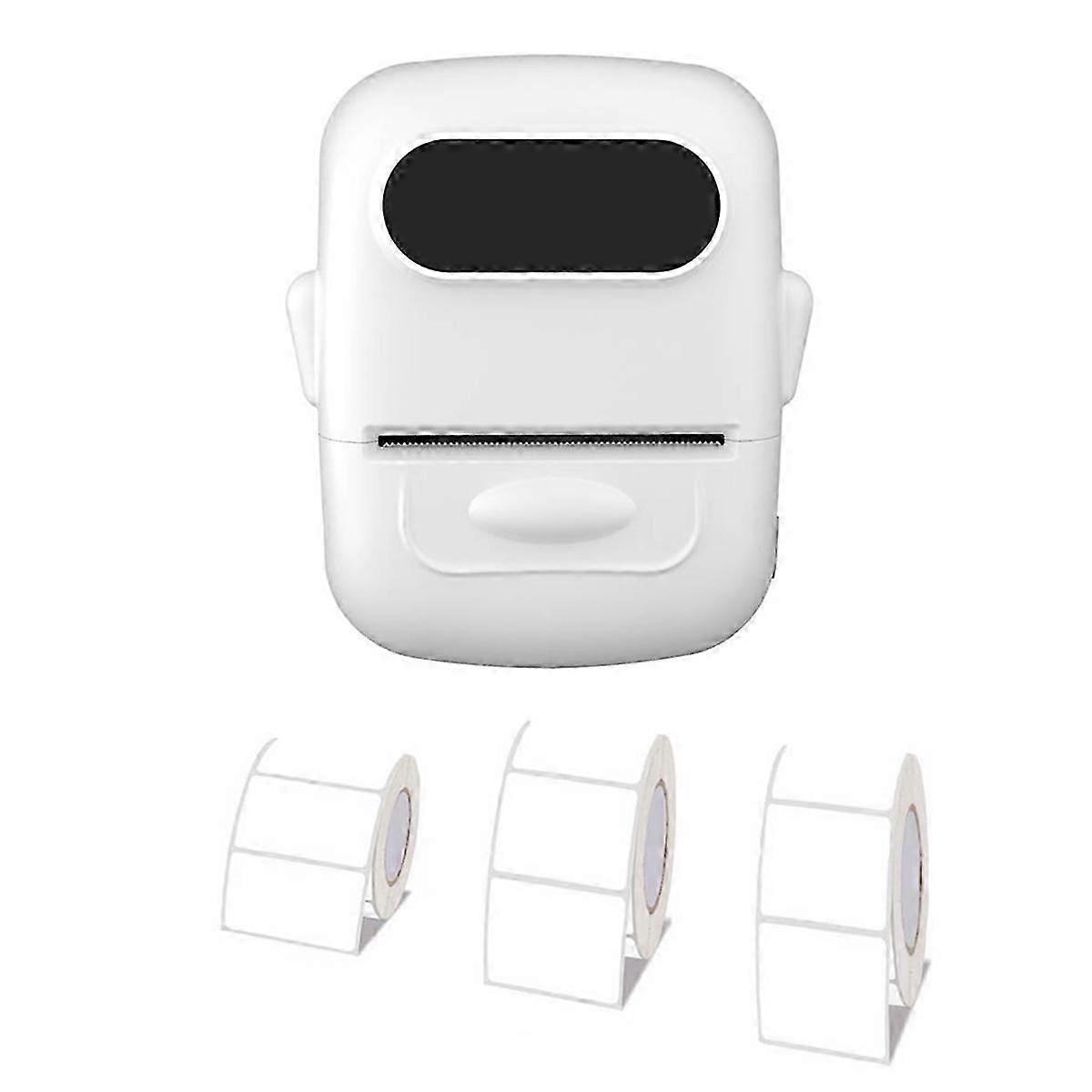 Label Printer Thermal Printer Inkless Adhesive Name Sticker White