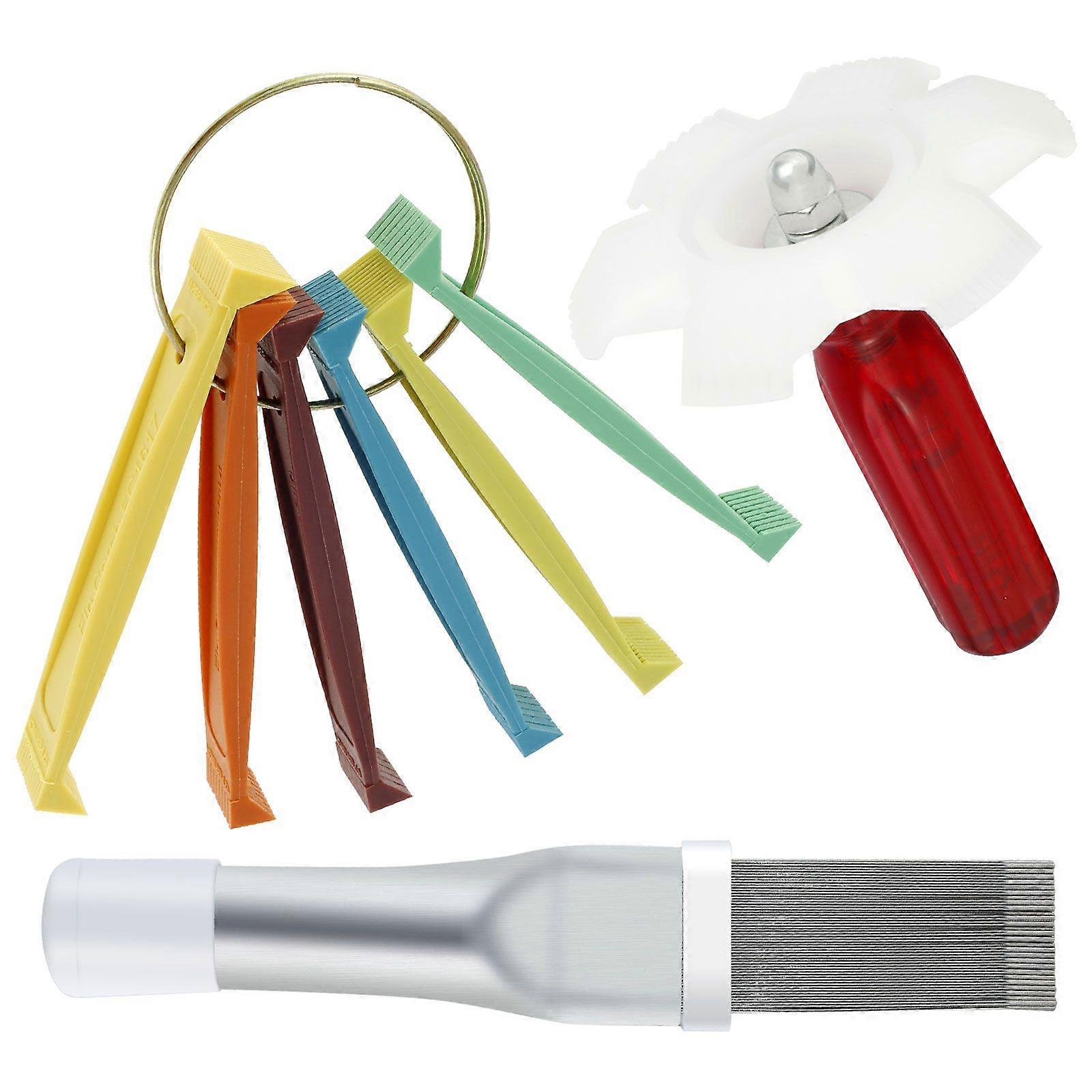 Set of 3 Air Conditioner Handle Cleaning Brushes. Universal Portable Foldable Brush for Cleaning Cooler and Radiator.