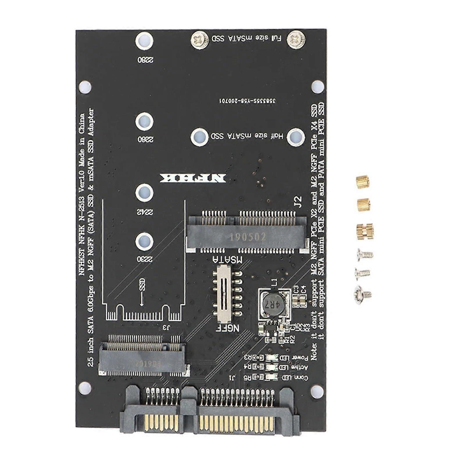 M.2 NGFF & mSATA to SATA 3.0 Adapter, USB 3.0 2.5-Inch SATA Hard Disk Converter, Dual-Interface Reader Card