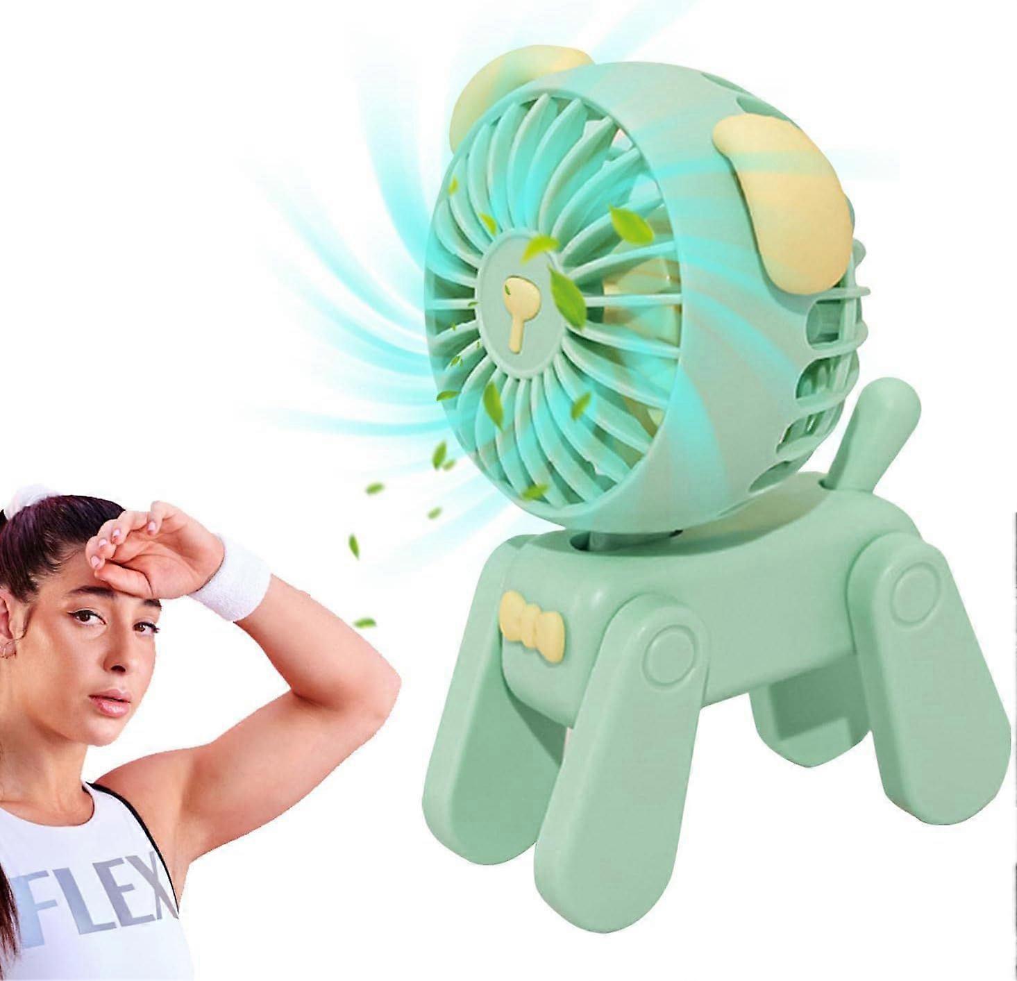 Small Quiet Portable Table Fan (Green)