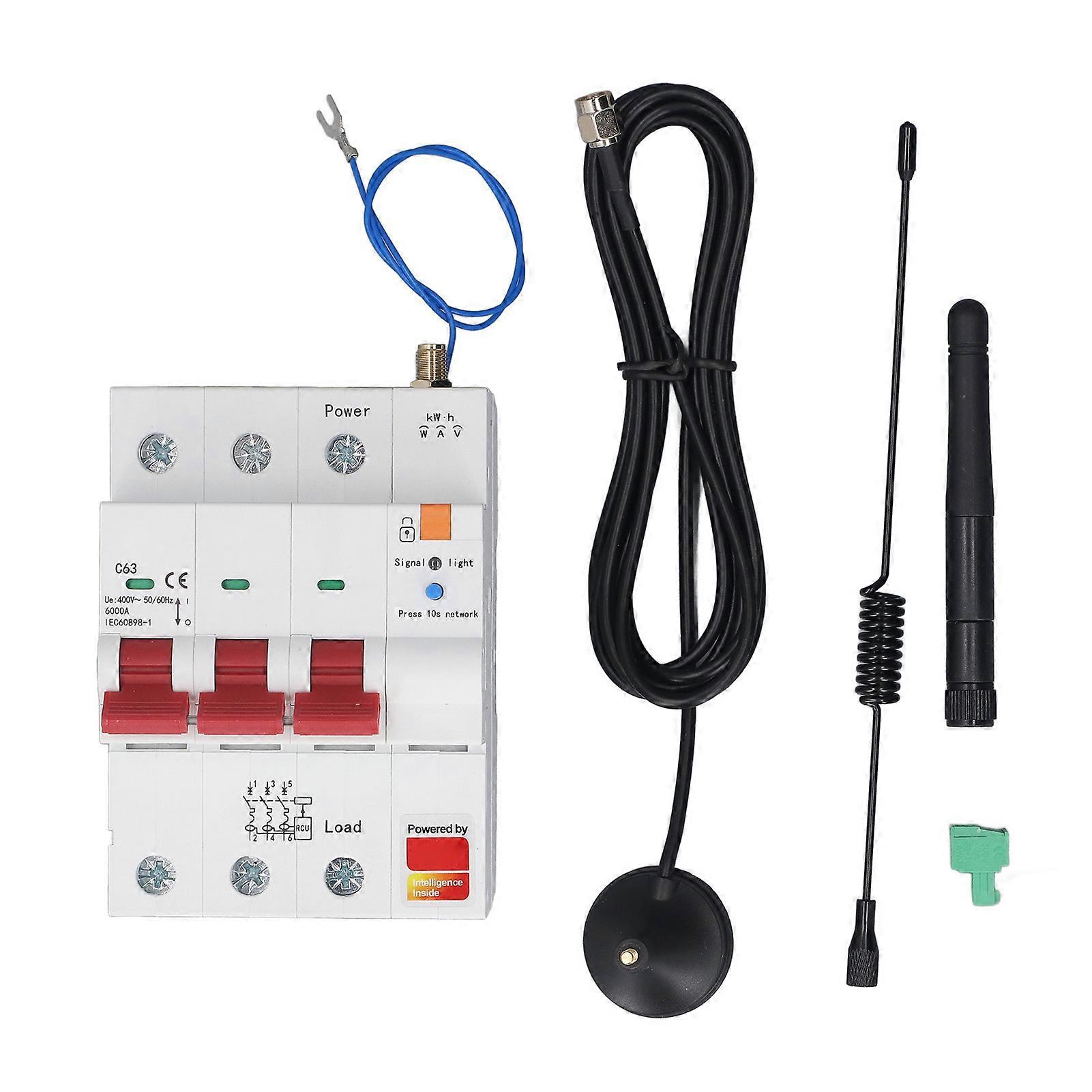 Smart for Zigbee 3 Pole 63A Metering Circuit Breaker with Timer Switch Mobile APP Remote Control