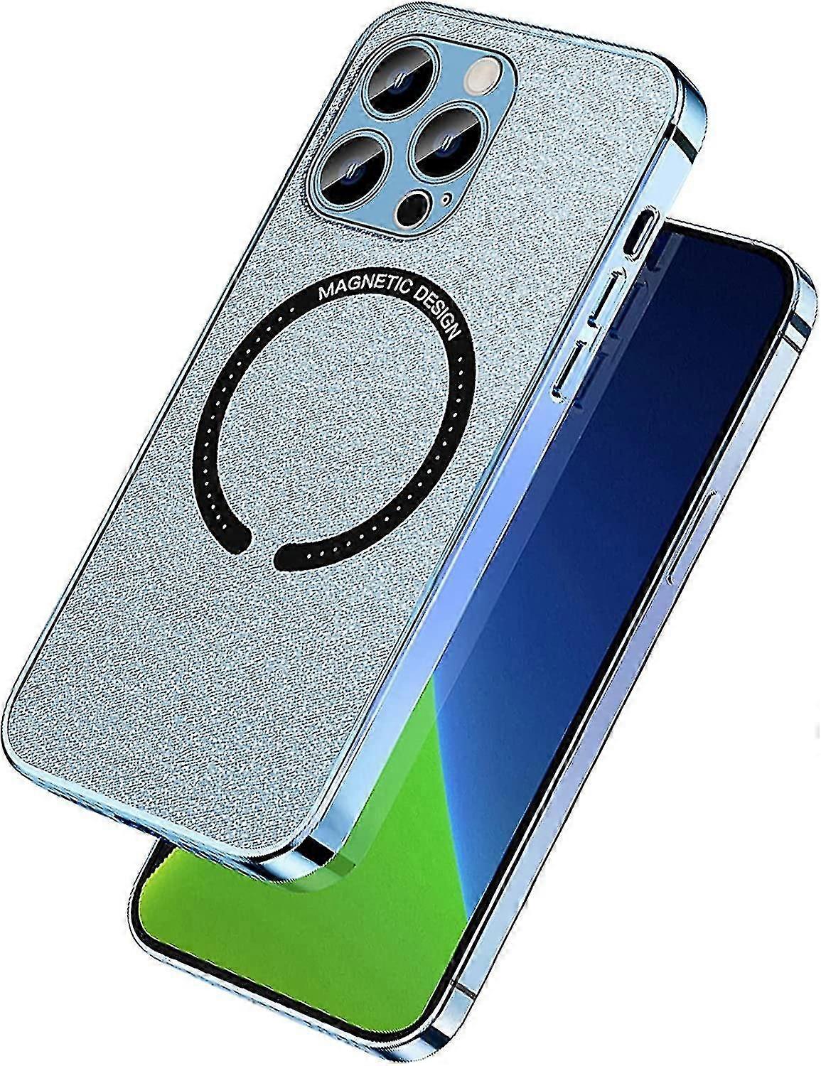 Magnetic Plating Frame Leather Case Compatible Iphone 14 Pro Max/14 Pro/14 Plus/14 With Magsafe Charge