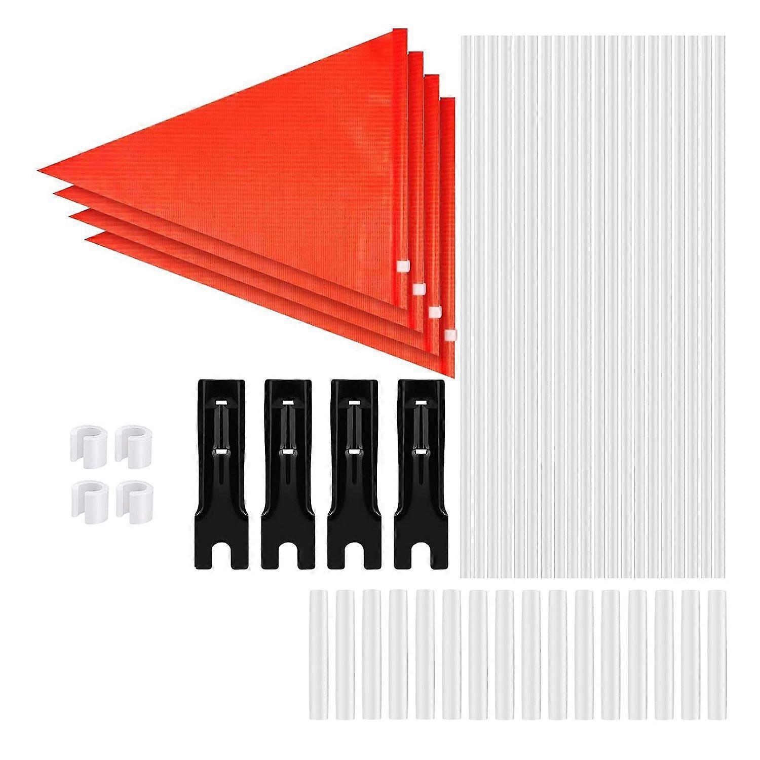 1 Set 6Ft Bike Safety Flag with Pole and Mounting Bracket,Adjustable High Waterproof Bicycle Traile