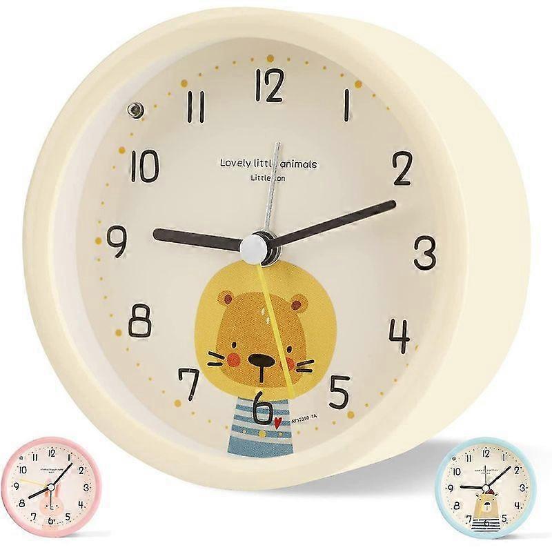 Alarm Clock Toddler Analog Boy Girl Silent Table Clocks Powered By Battery Without Ticking