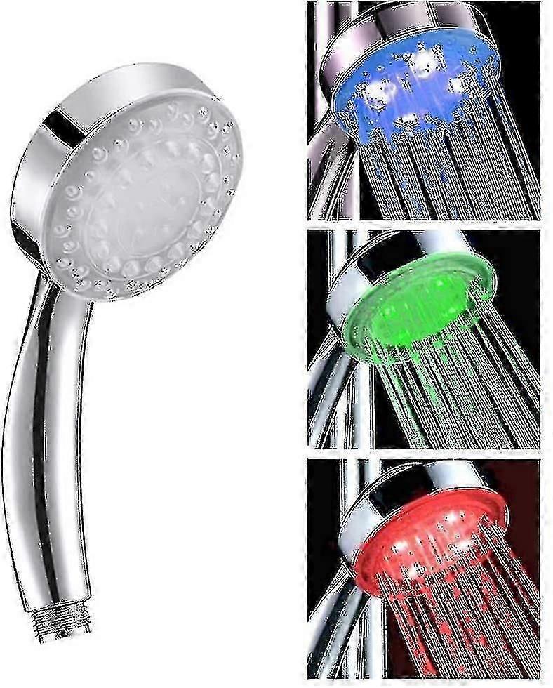 Led Shower Head 3 Color Changing Blue/Green/Red Water G Light Tempe