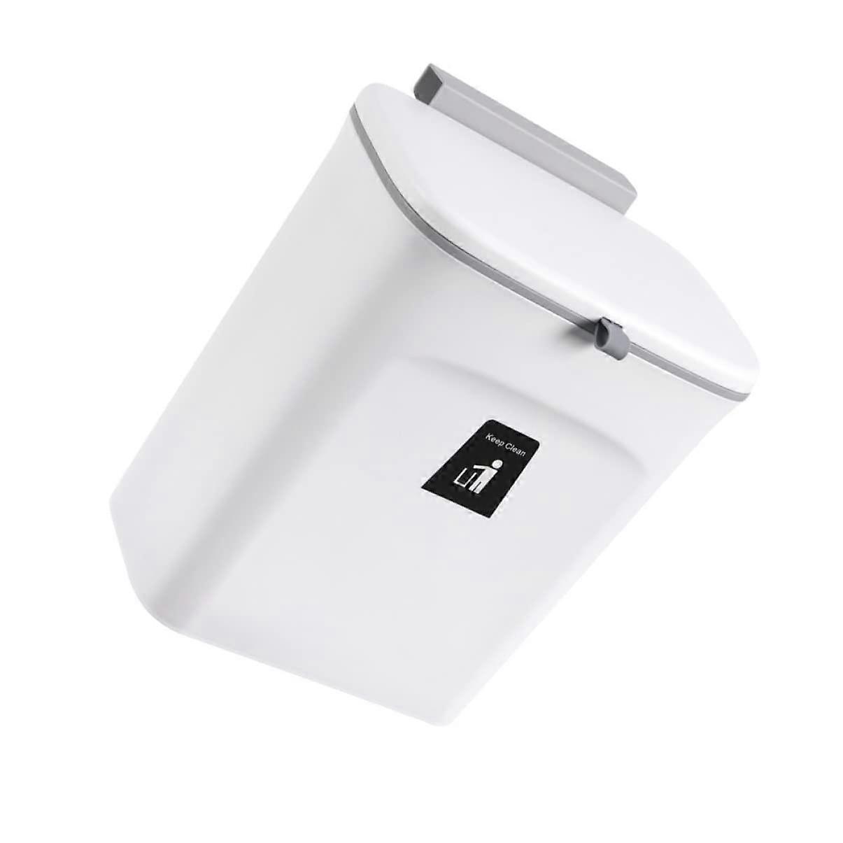 1Pc Wall Mounted Trash Can with Lid Garbage Bin Space Design Saving for Kitchen Bathroom and Home and Stylish Waste Container