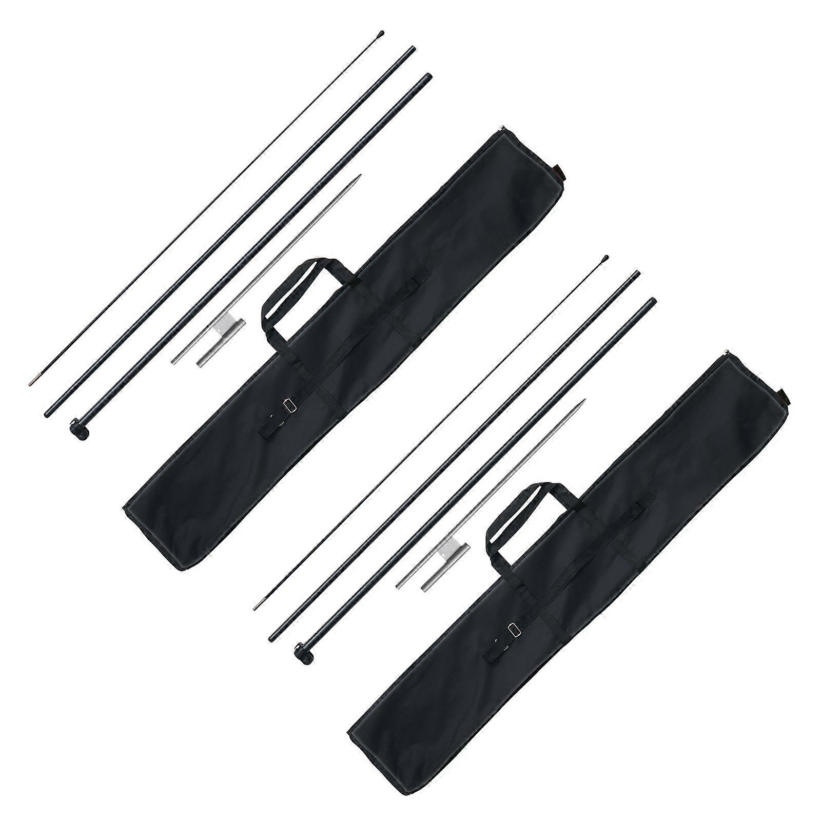 Feather Flag Pole Kit, 2 Packs Swooper Flag Pole 12.7 ft, Sign Flag Poles for Business with Ground Stakes and A Carrying Bag