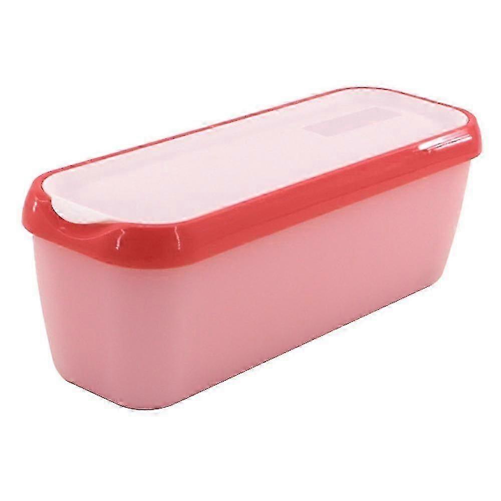Ice Cream Bucket Reusable Container With Non-Slip Base Stackable On Freezer Shelves,Pink