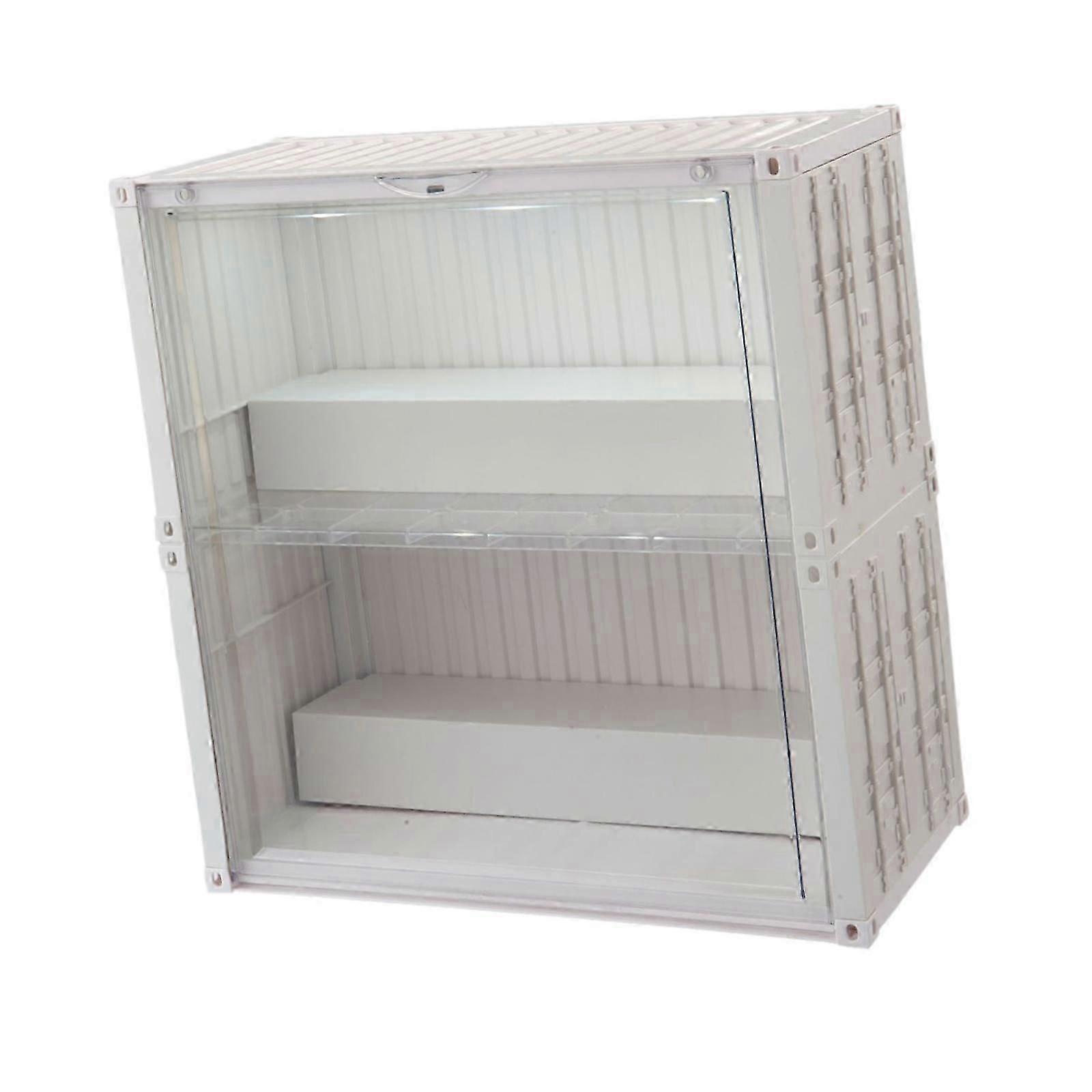 Mini Figure Display Case Display Stand Organizer with LED Countertop Cabinet Doll Storage Box for Dolls Statue Action Figures