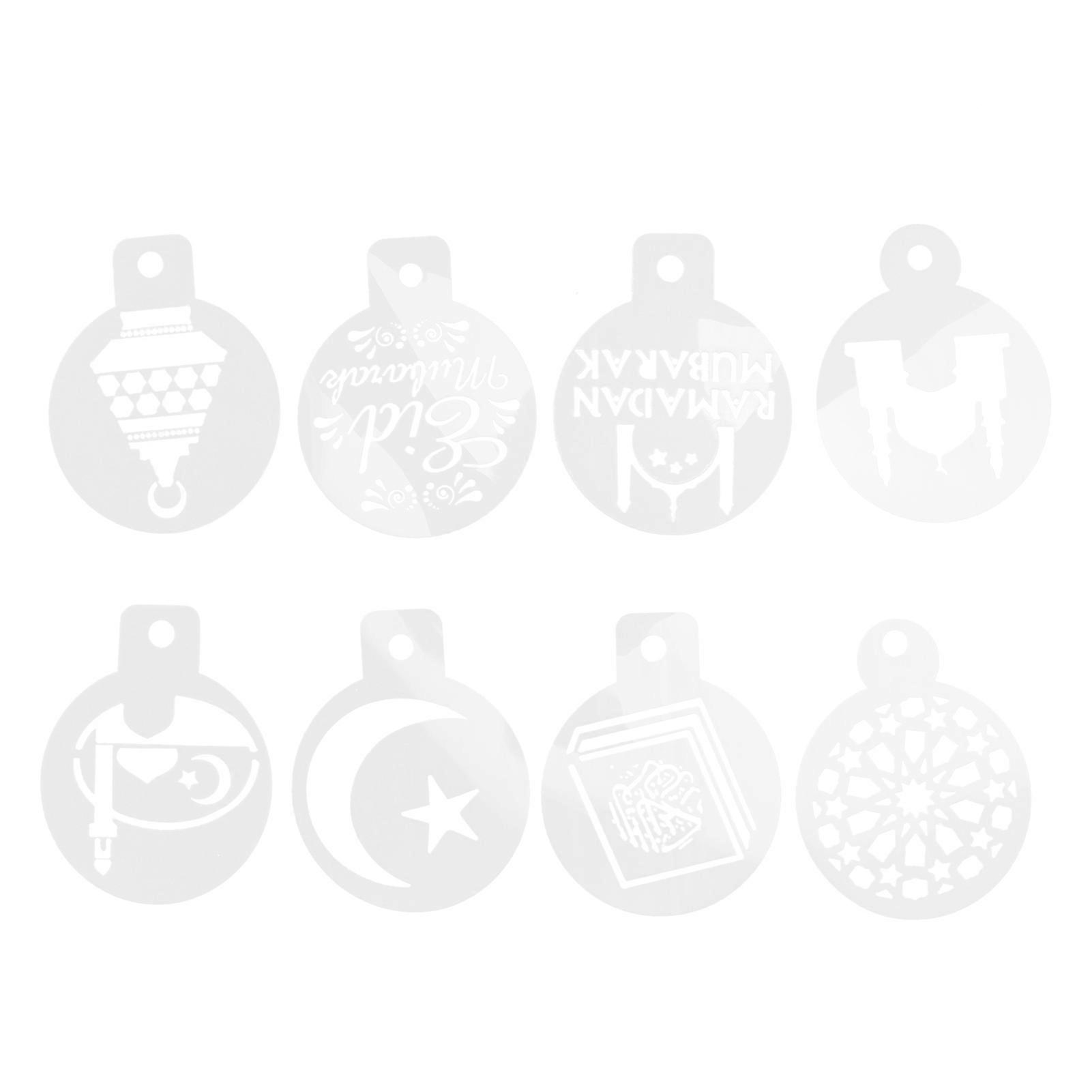 80PCS Cake Decorating Stencils Mold Muslim Ramadan Pattern Hollow Spray Cake Mold