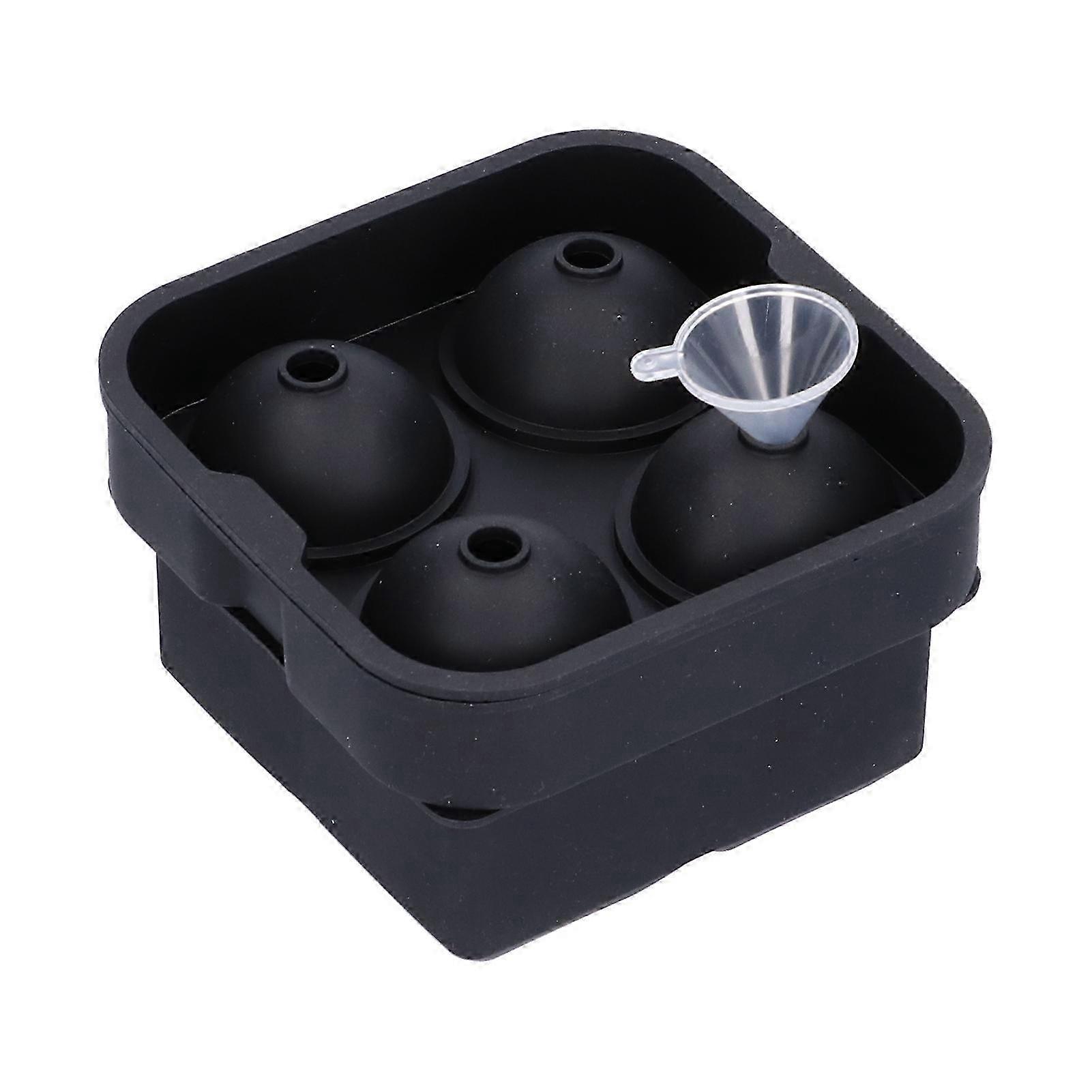 2Pcs 4Grids Reusable Elastic Silicone DIY Ice Cubes Maker Mold Tray Black Ice Mold