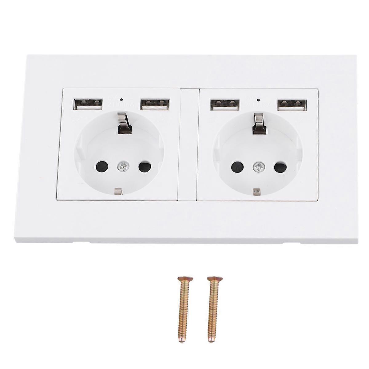 Electrical Double Outlet with 2USB for Home Garden German-Style