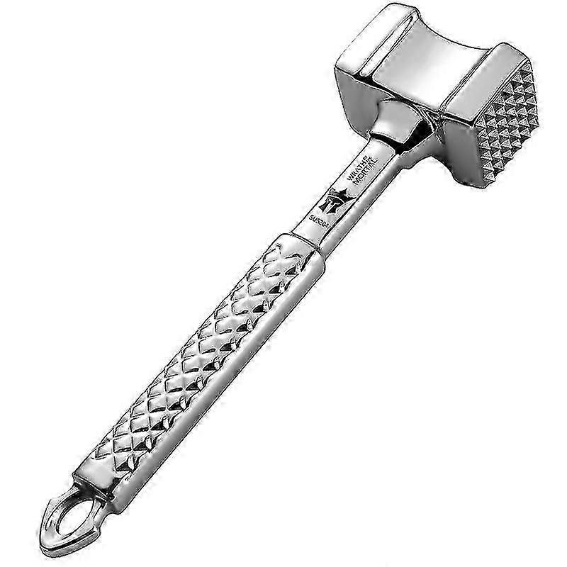 Professional Meat Tenderizer, Meat Mallet Hammer Stainless Steel Double Sided Meat Tenderizer, Steak Hammer With Non-slip Handle