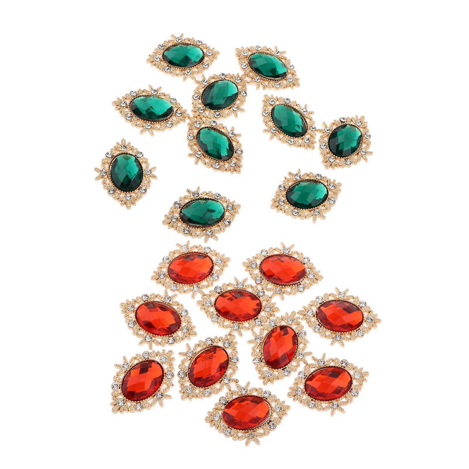 20pcs Round Flat Back Buttons Embellishment for Craft Clothes Card Making