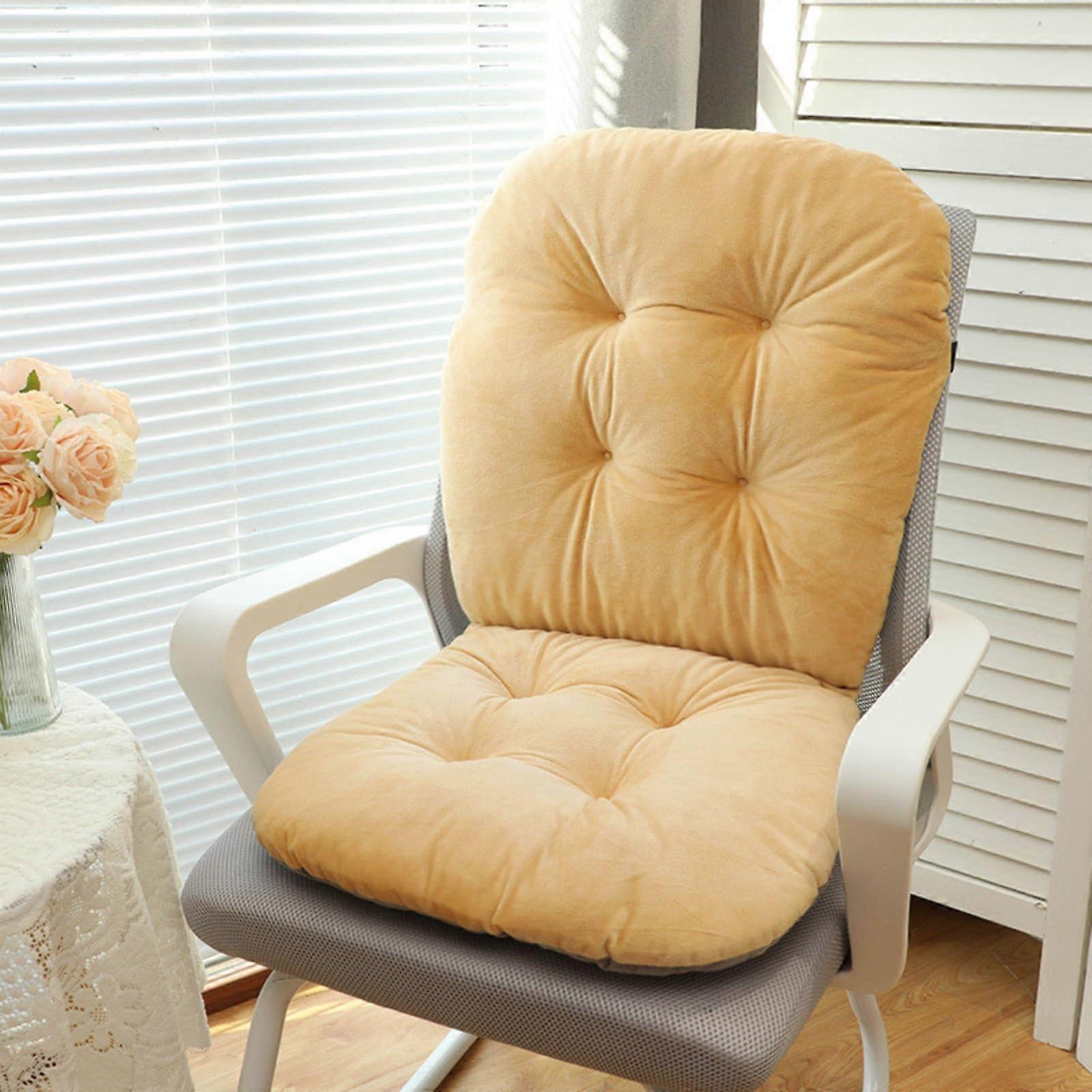 Chair Cushions for Dorm Desk Chair and Office Chair, Light Brown Seat Cushion for Butt and Back Support, Comfortable Foam Padding