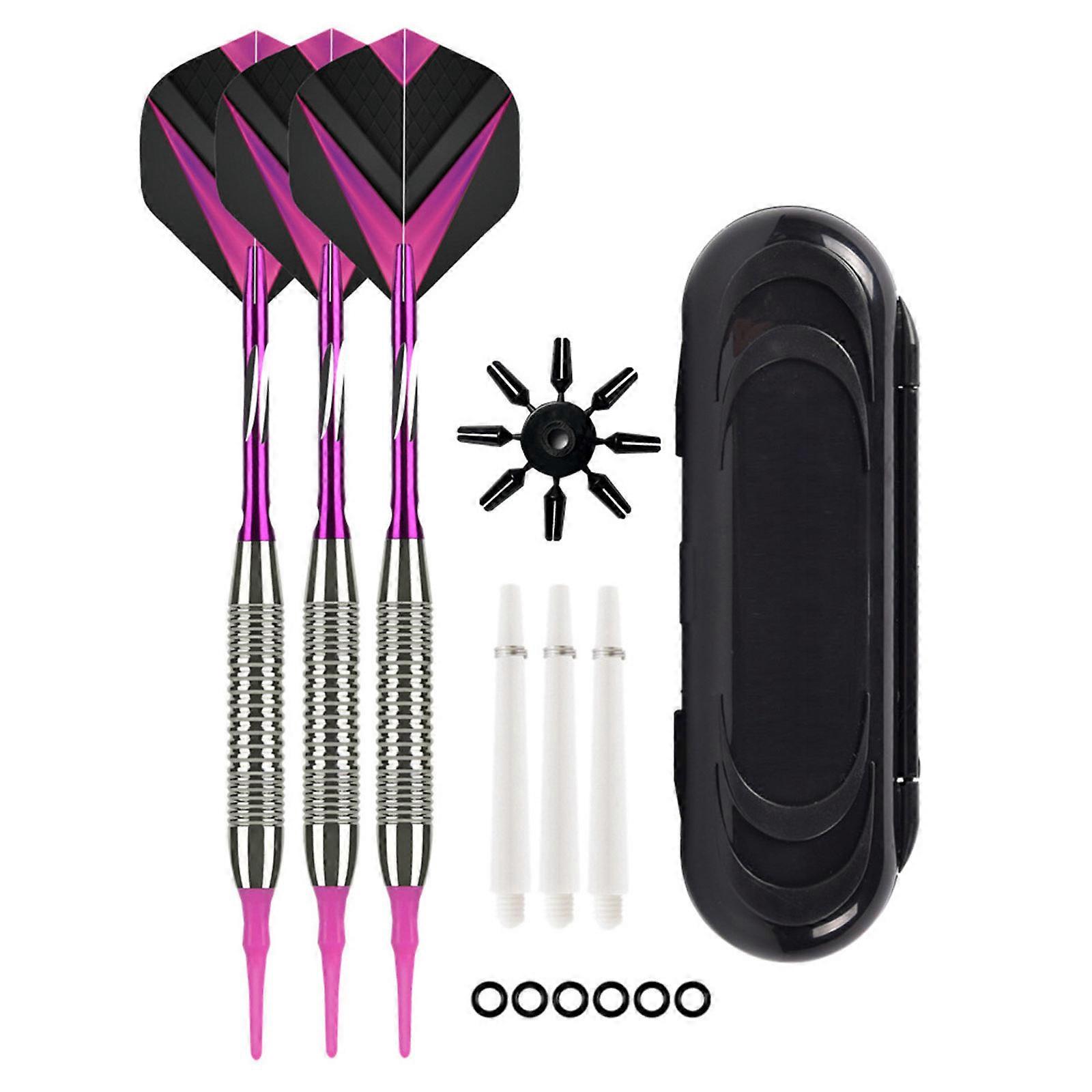 1Set Professional Soft Tip Darts Set 19g Soft Electronic Darts Needle Set with Carrying Case for Indoor Dartboard Game