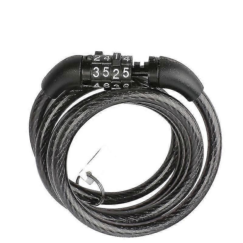 Riding Equipment Universal Bicycle Lock Lock Password Wire Lock Ring Lock Mountain Bike Anti-theft Password1pcs-black