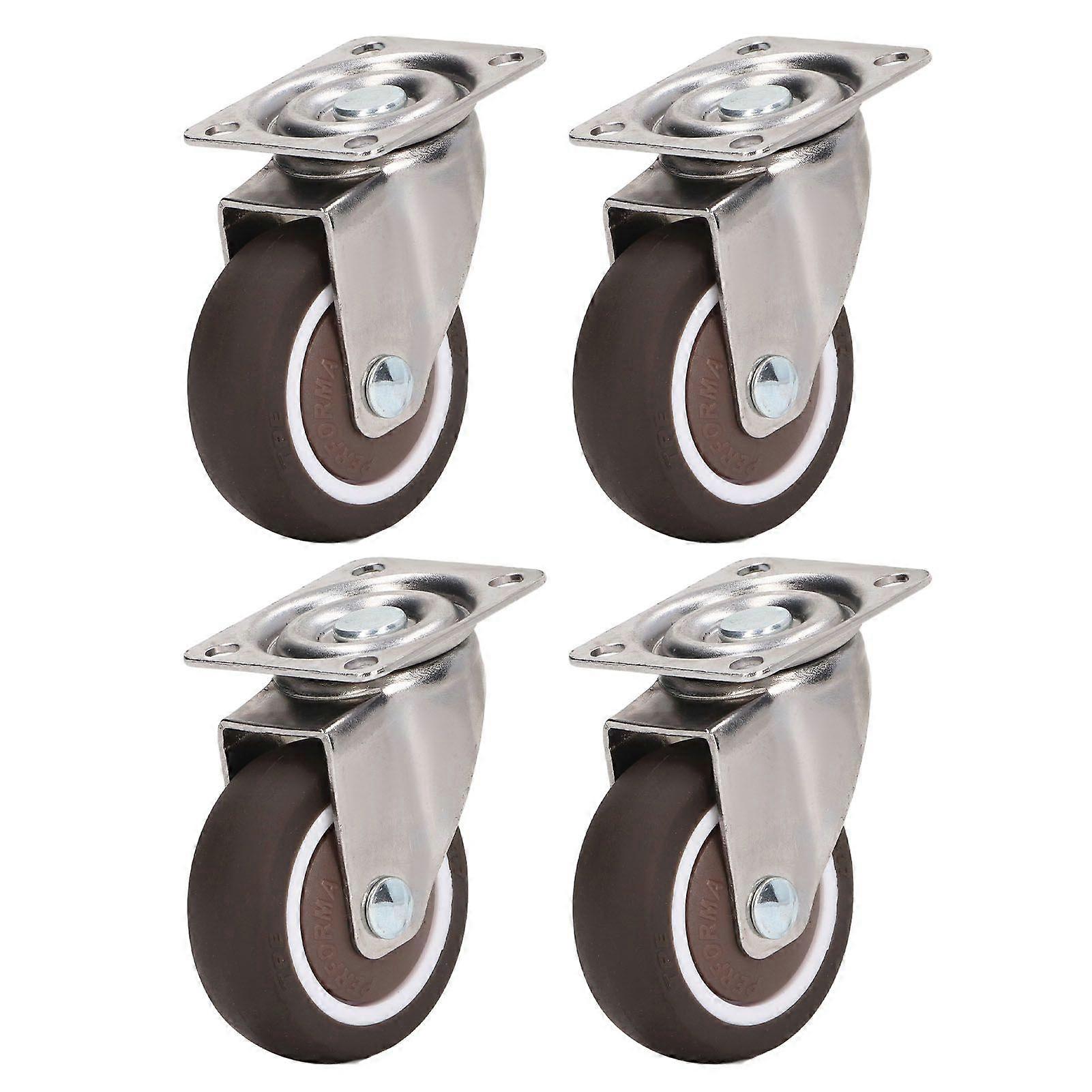 Υψηλής ποιότητας 4pcs 2 ιντσών λαστιχένια σιωπηλή ελαφριά επίπεδη επίπεδη ρόδα γενικής χρήσης