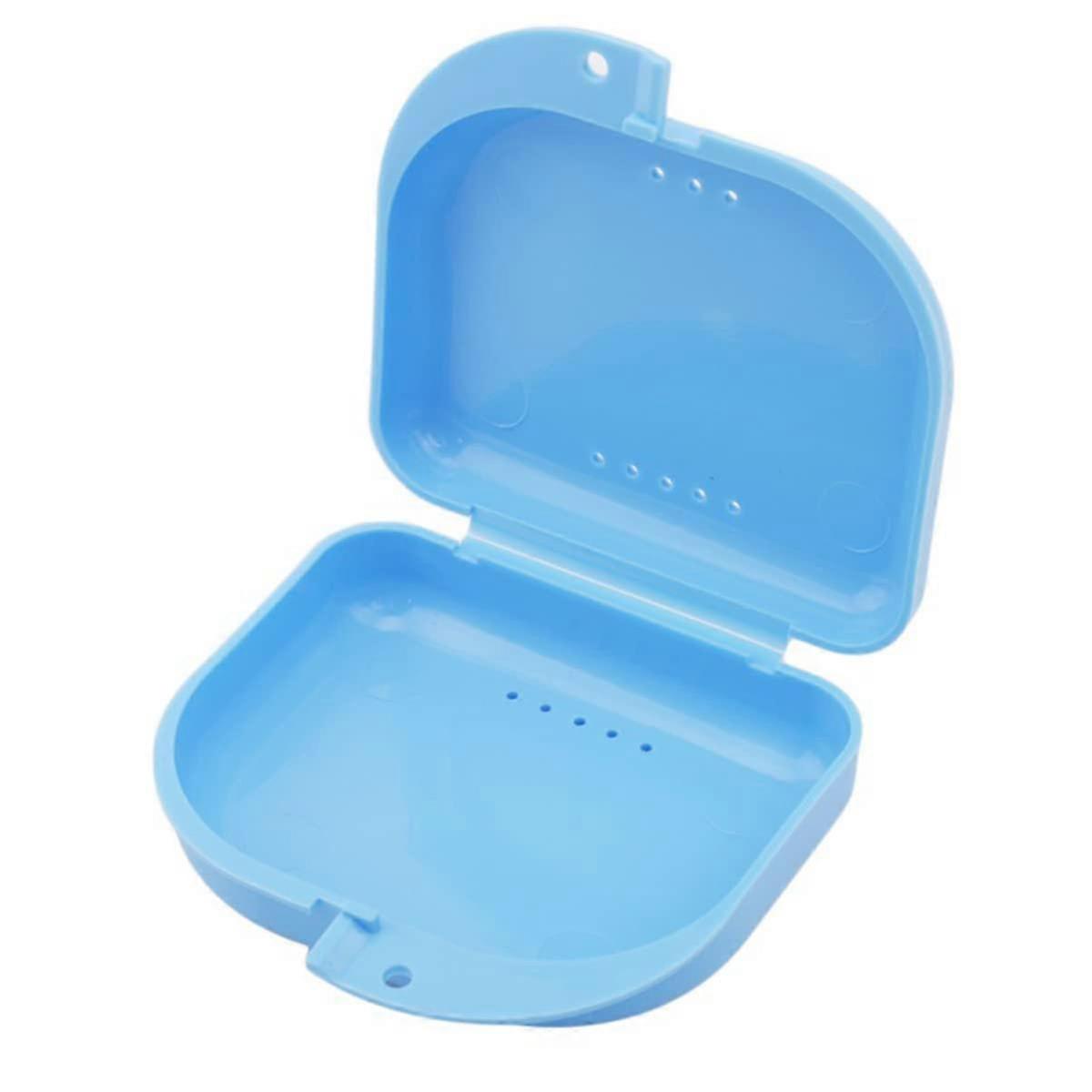 Portable Denture Retainer Case for Braces & Mouth Guard - Blue