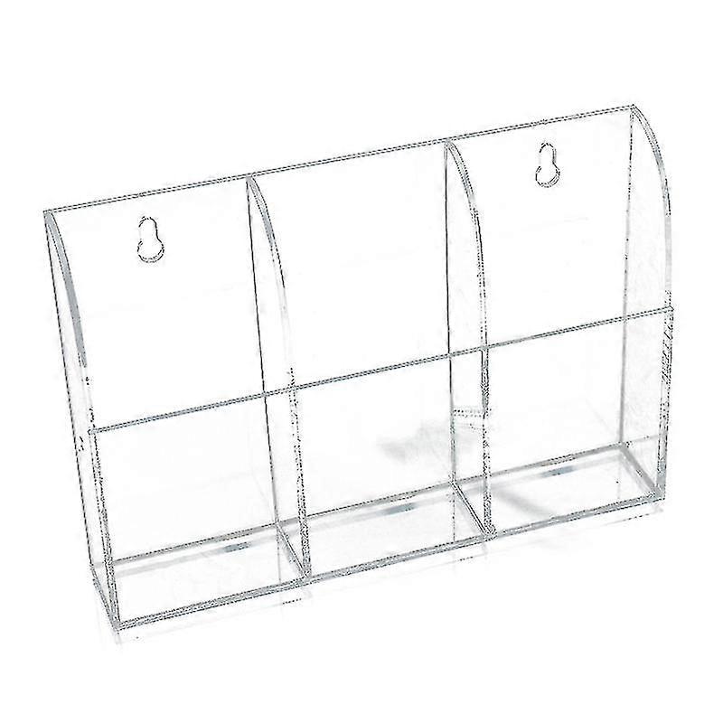 TV AC Remote Holder Wall Mount (3 Pack) - Clear Acrylic