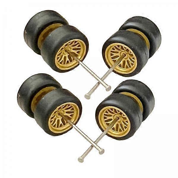 2x Set mit 8 Miniatur Auto Räder und Reifen für Modellfahrzeuge