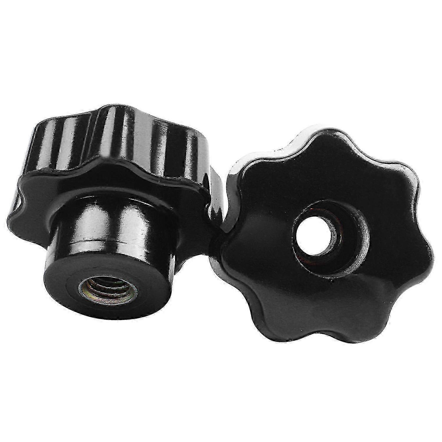 5 Pieces Black Star Control Knobs, Compatible with 8mm Thread Size, 40mm Head Diameter for Easy Handling